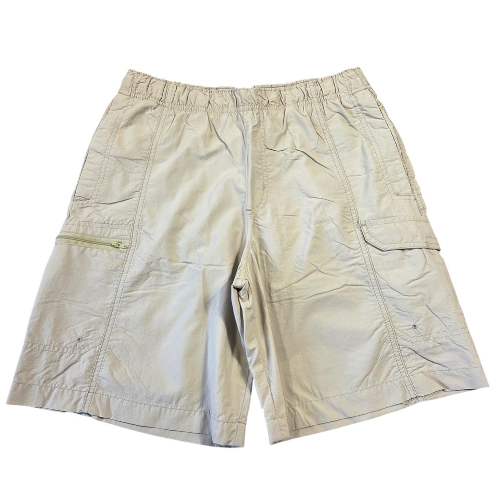 Columbia Shorts Mens S Elastic Waist Cargo Beige Gorpcore Casual Outdoor Fishing